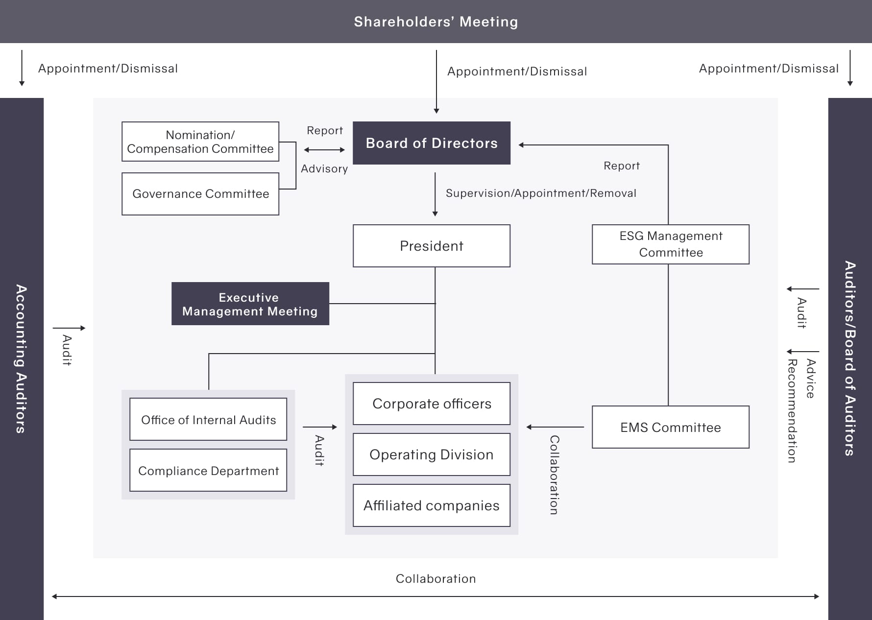 Illustration of Corporate Governance system